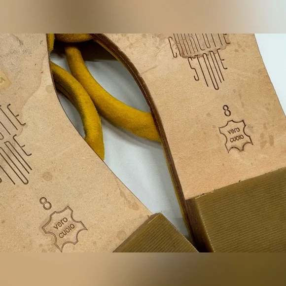 Charlotte Stone Mustard Yellow Sandals - Picture 12 of 14